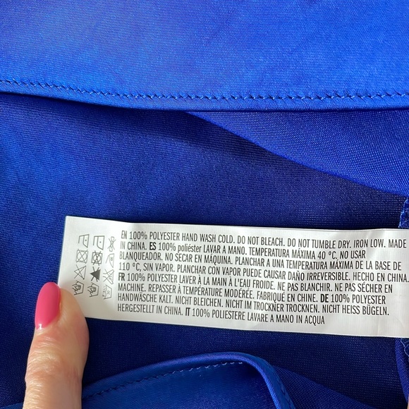 NWT Blue satin camisole heavy quality cowl neck fitted waisted stunning navy - Picture 8 of 9